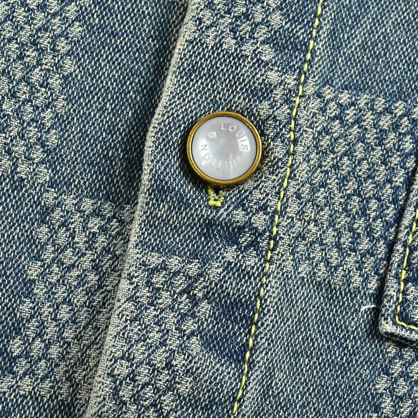 Louis Vuitton/Louis Vuitton all-over checkerboard denim short sleeves